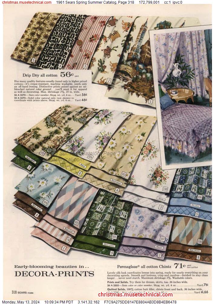 1961 Sears Spring Summer Catalog, Page 318