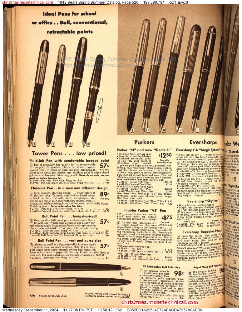 1948 Sears Spring Summer Catalog, Page 520