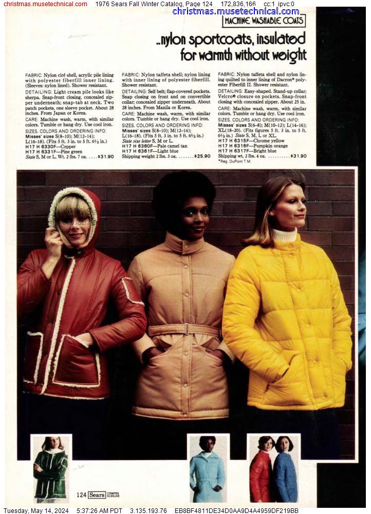 1976 Sears Fall Winter Catalog, Page 124
