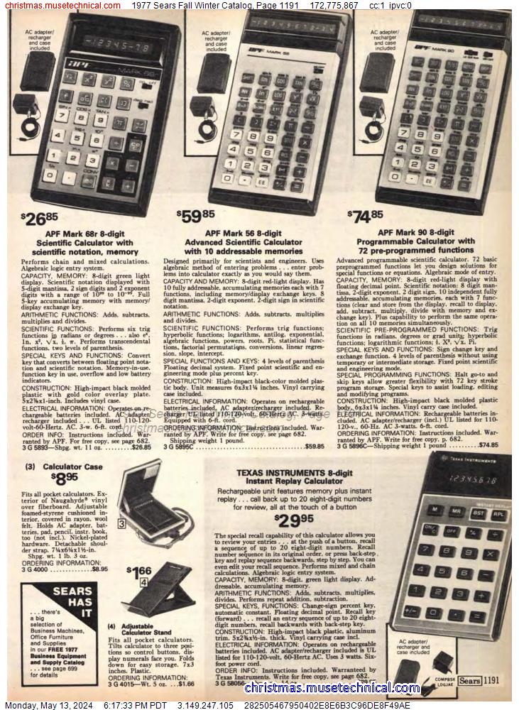 1977 Sears Fall Winter Catalog, Page 1191