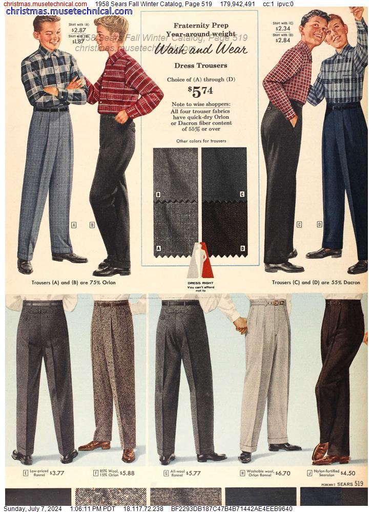 1958 Sears Fall Winter Catalog, Page 519