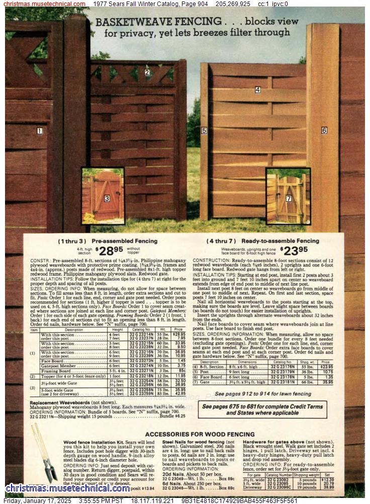 1977 Sears Fall Winter Catalog, Page 904