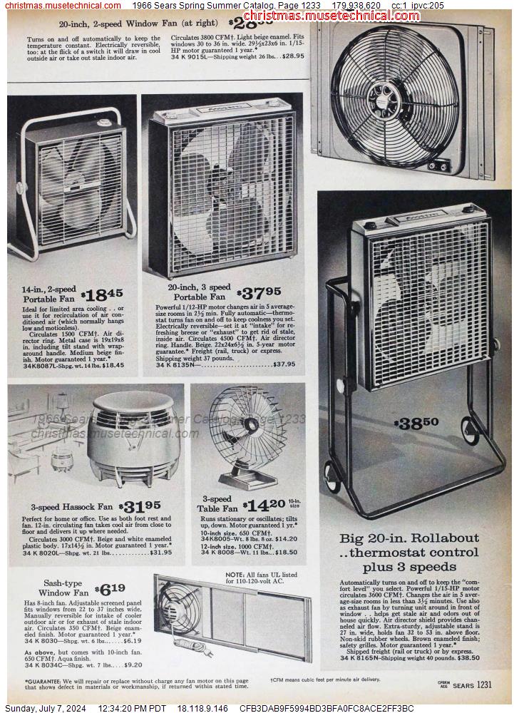 1966 Sears Spring Summer Catalog, Page 1233