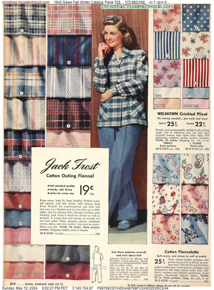 1942 Sears Fall Winter Catalog, Page 705