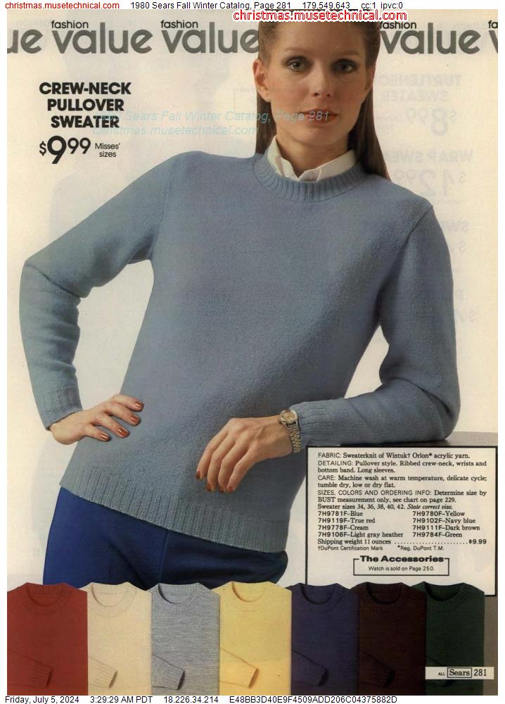 1980 Sears Fall Winter Catalog, Page 281