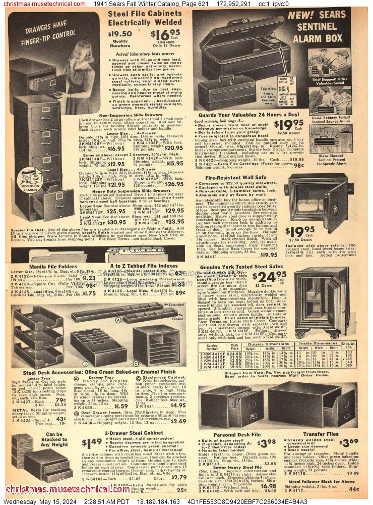 1941 Sears Fall Winter Catalog, Page 621