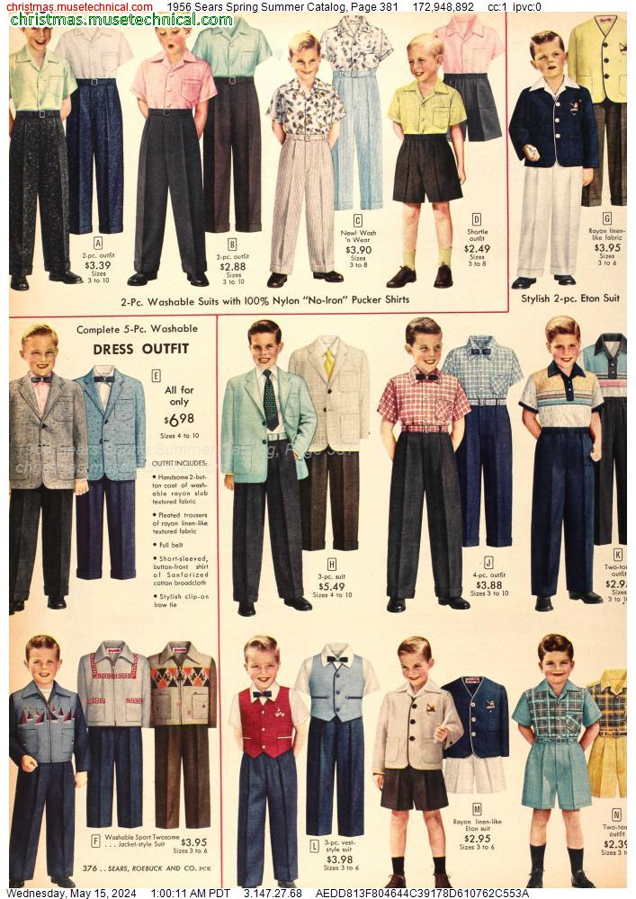 1956 Sears Spring Summer Catalog, Page 381