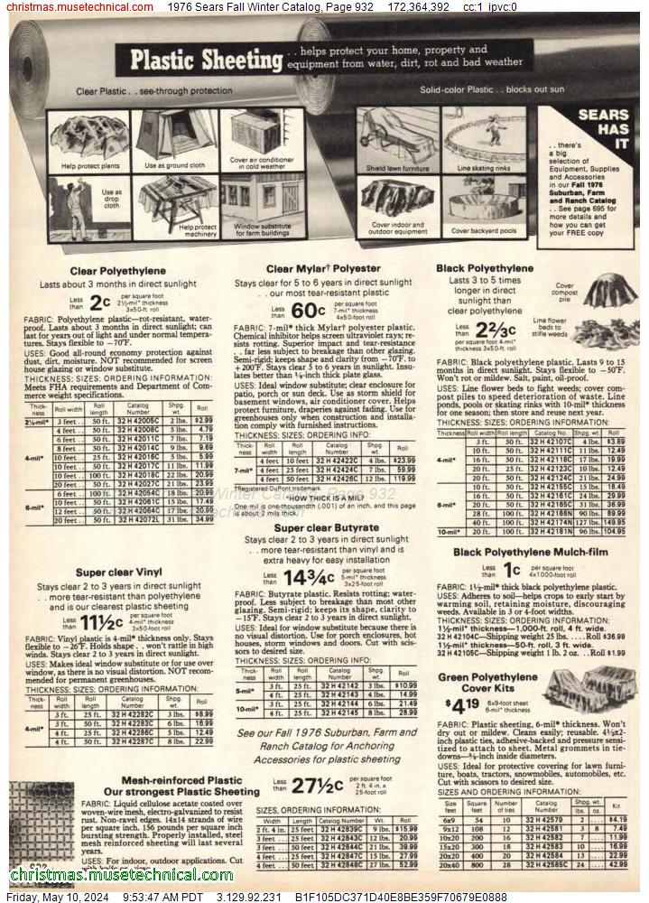 1976 Sears Fall Winter Catalog, Page 932