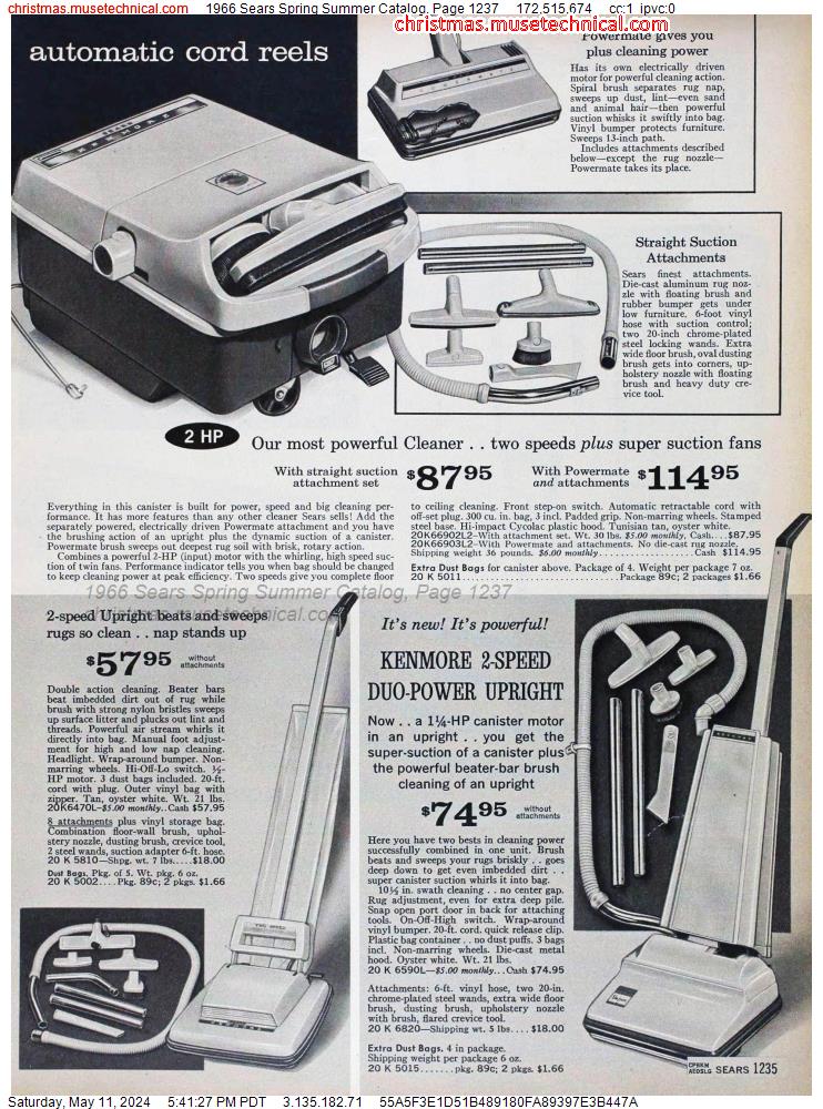 1966 Sears Spring Summer Catalog, Page 1237