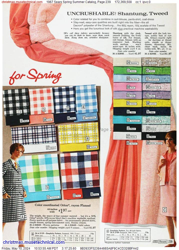 1967 Sears Spring Summer Catalog, Page 239