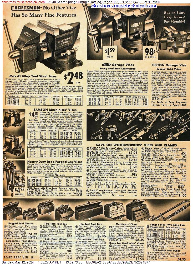 1940 Sears Spring Summer Catalog, Page 1065