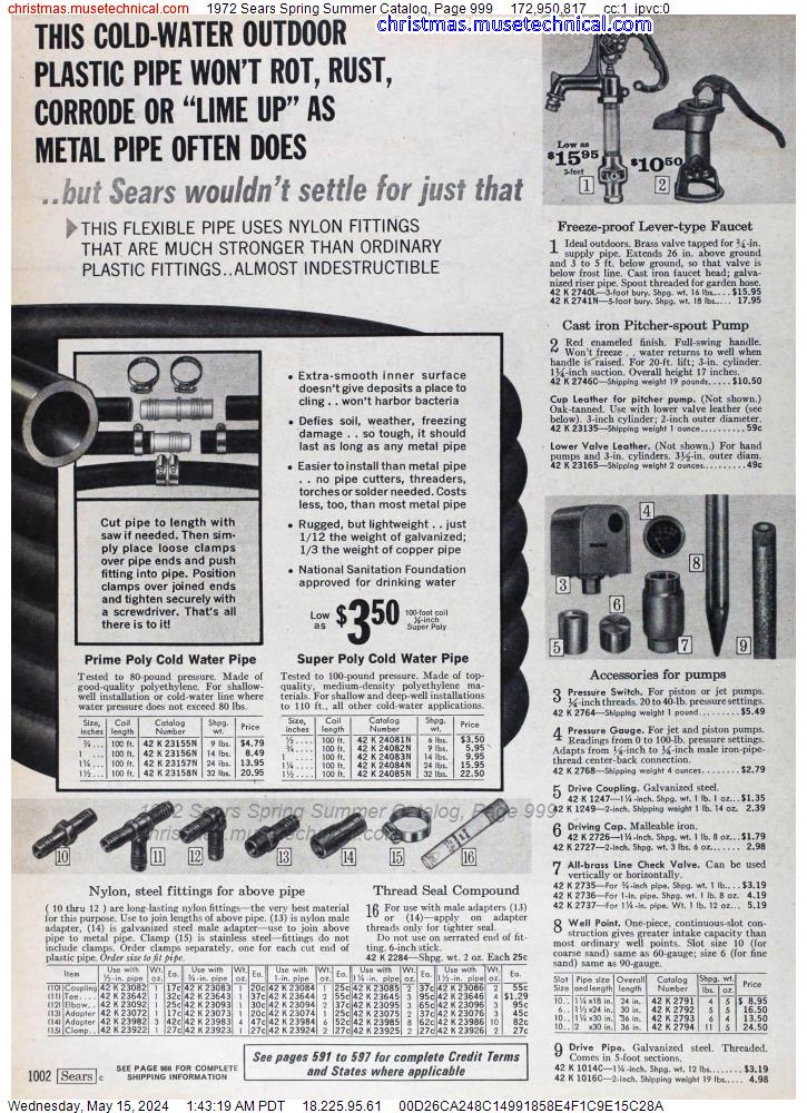 1972 Sears Spring Summer Catalog, Page 999
