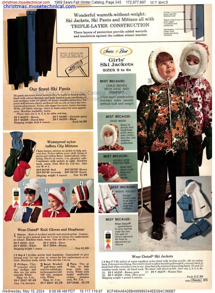 1969 Sears Fall Winter Catalog, Page 345