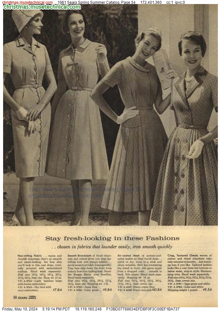 1961 Sears Spring Summer Catalog, Page 54