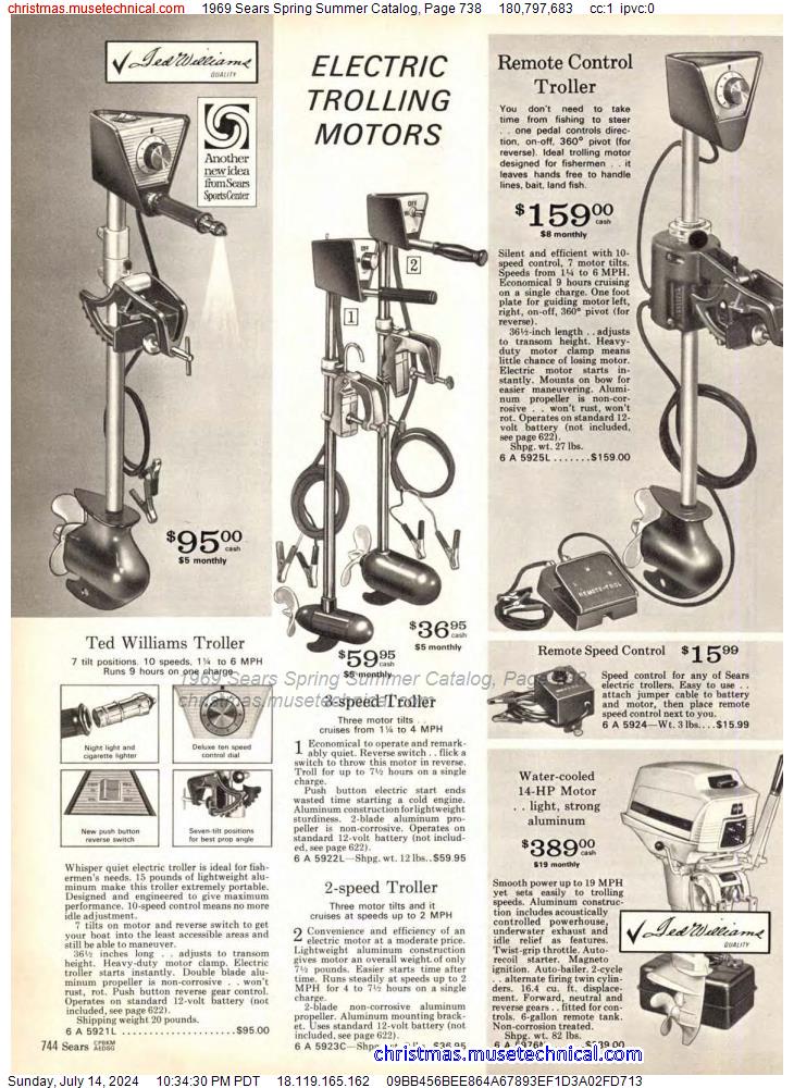 1969 Sears Spring Summer Catalog, Page 738
