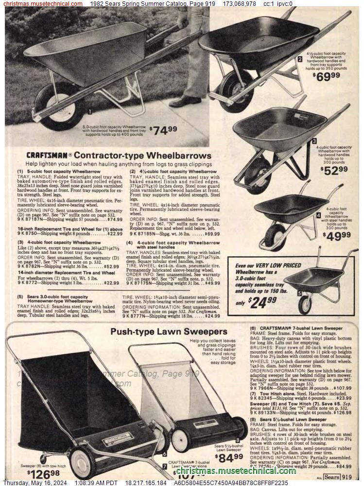 1982 Sears Spring Summer Catalog, Page 919