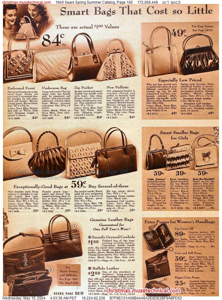 1940 Sears Spring Summer Catalog, Page 105