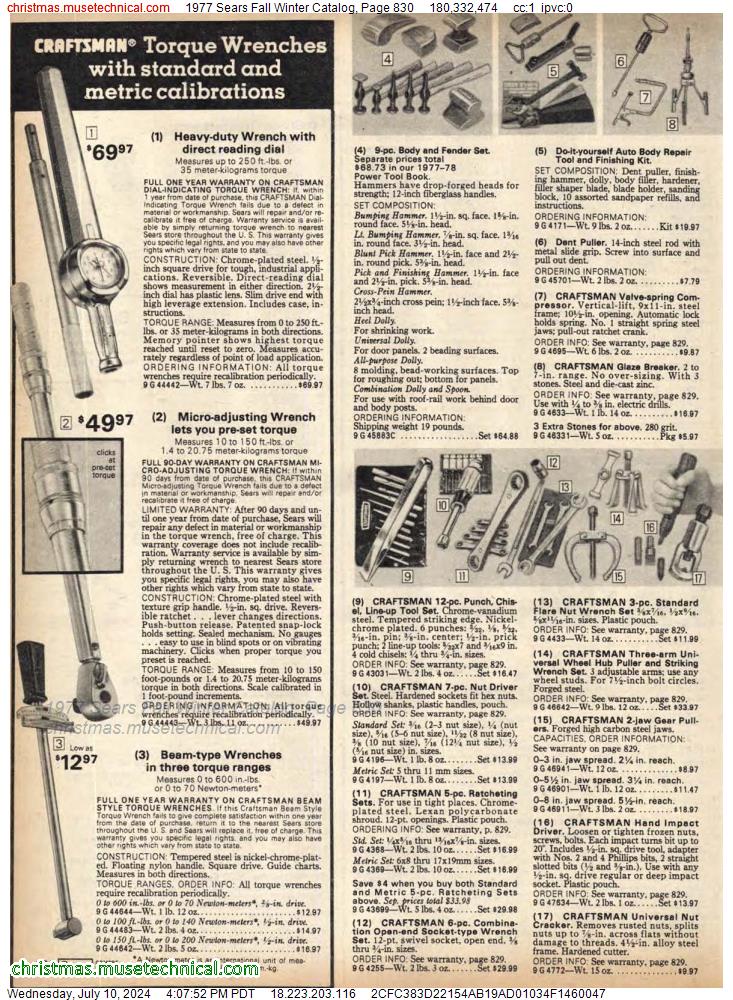 1977 Sears Fall Winter Catalog, Page 830