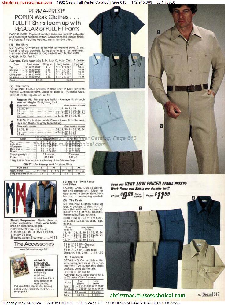 1982 Sears Fall Winter Catalog, Page 613