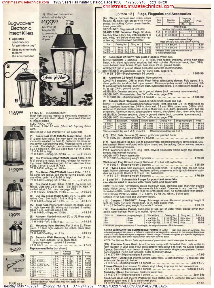1982 Sears Fall Winter Catalog, Page 1056