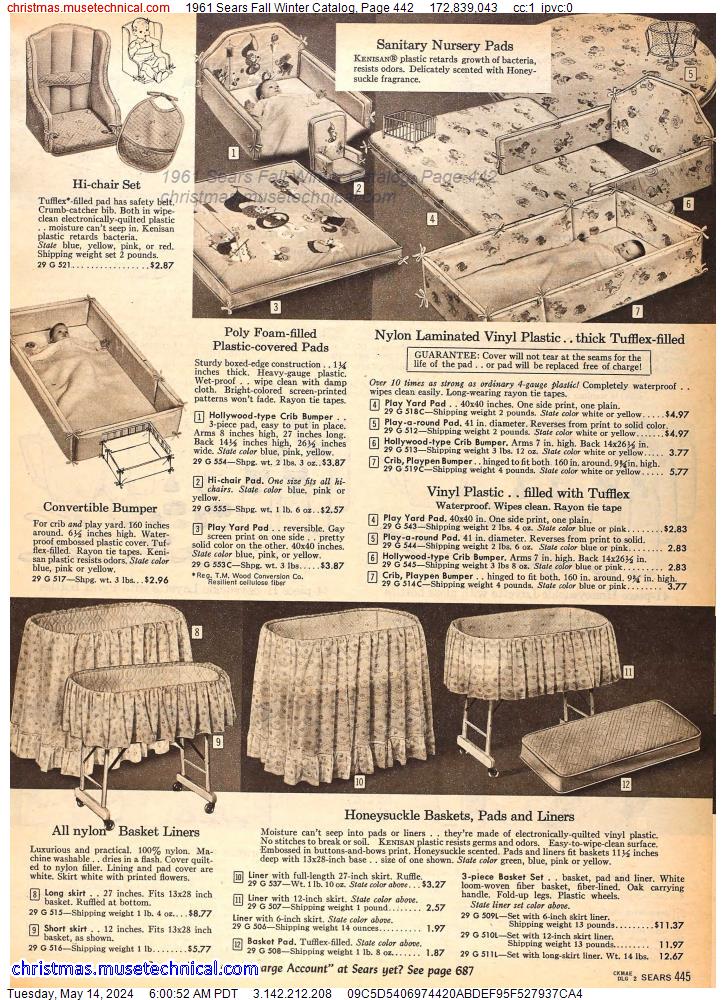1961 Sears Fall Winter Catalog, Page 442