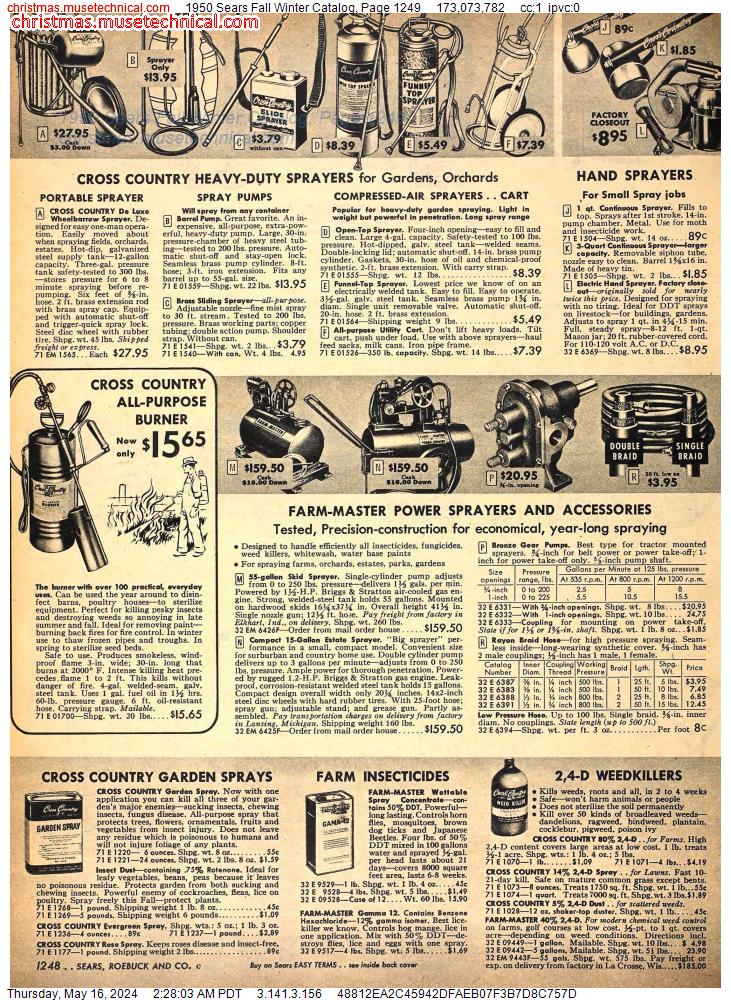 1950 Sears Fall Winter Catalog, Page 1249