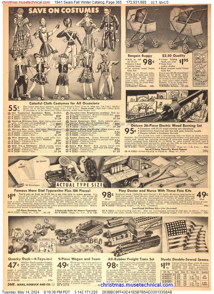 1941 Sears Fall Winter Catalog, Page 365