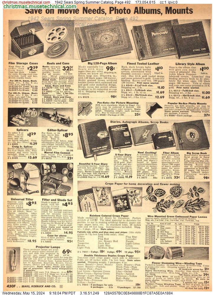 1942 Sears Spring Summer Catalog, Page 492