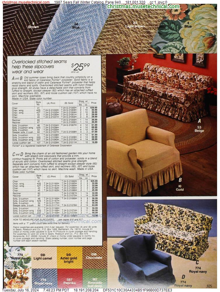 1987 Sears Fall Winter Catalog, Page 940