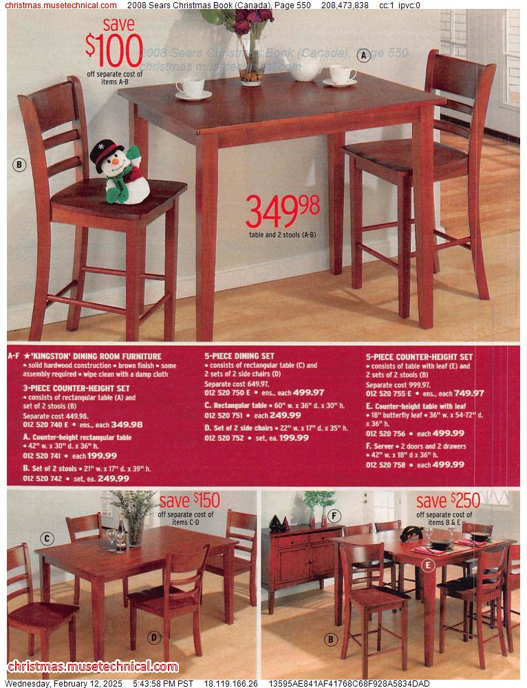 2008 Sears Christmas Book (Canada), Page 550