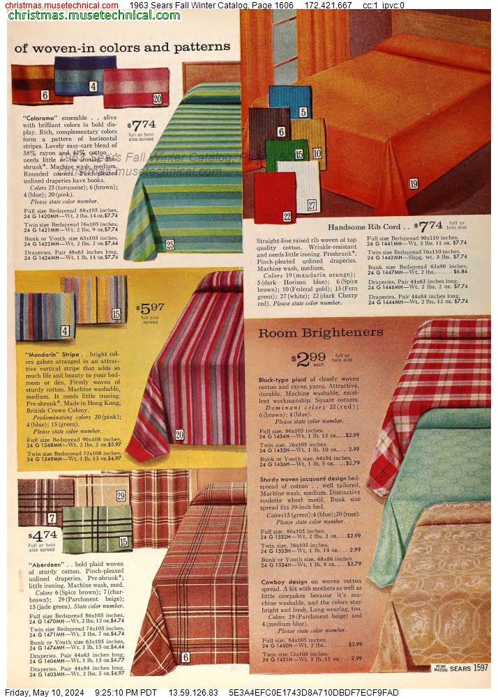1963 Sears Fall Winter Catalog, Page 1606