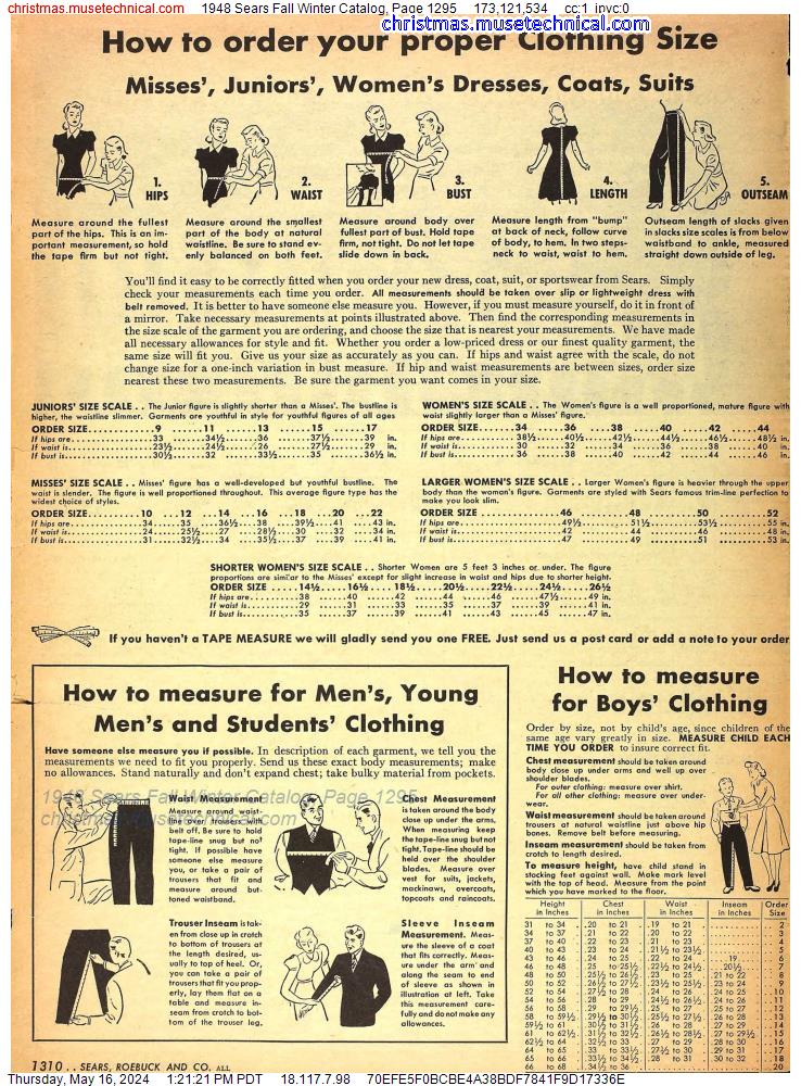 1948 Sears Fall Winter Catalog, Page 1295
