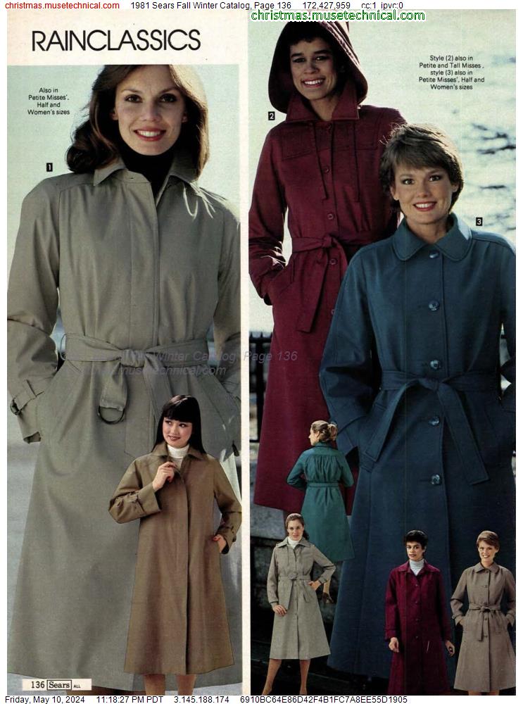 1981 Sears Fall Winter Catalog, Page 136