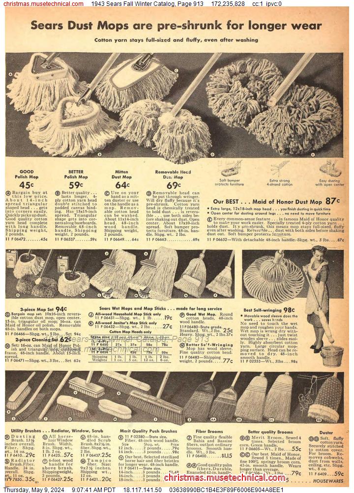 1943 Sears Fall Winter Catalog, Page 913