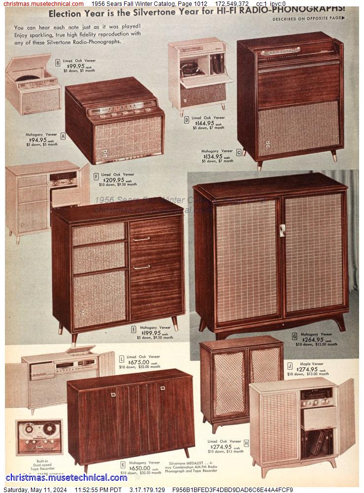 1956 Sears Fall Winter Catalog, Page 1012