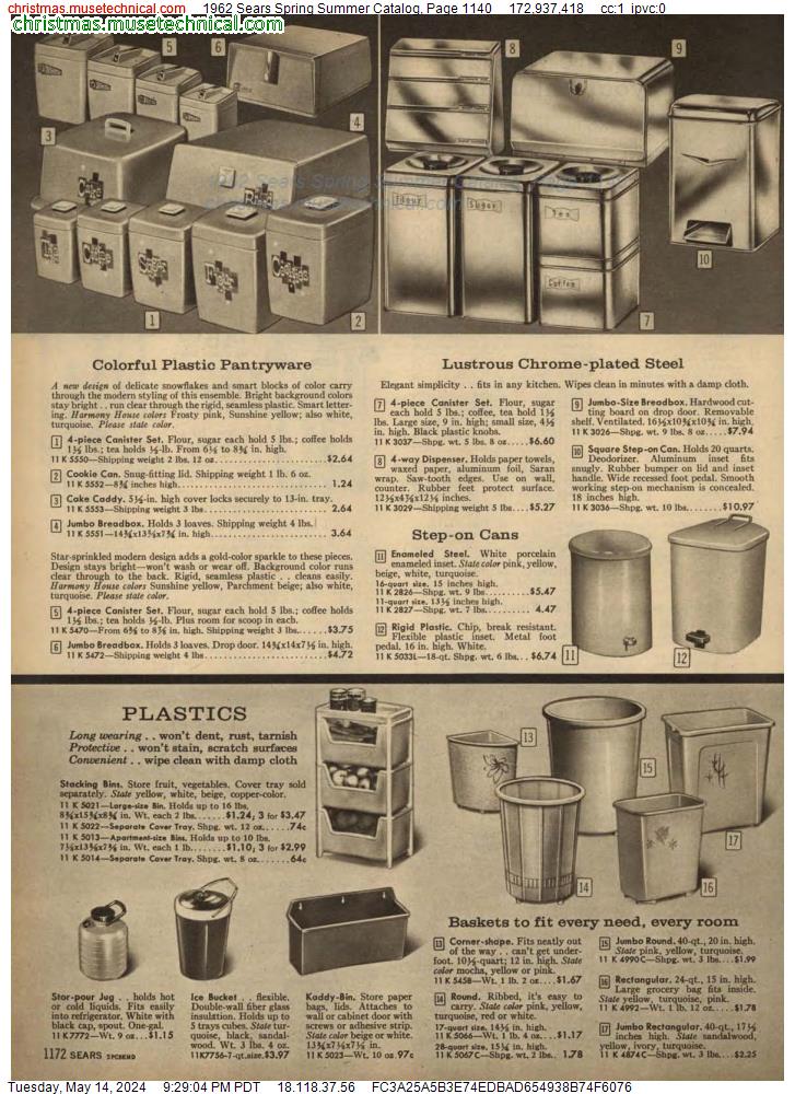 1962 Sears Spring Summer Catalog, Page 1140
