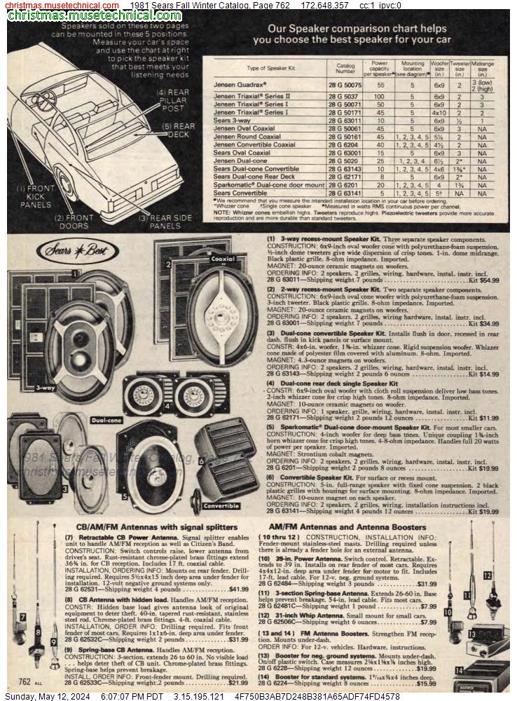 1981 Sears Fall Winter Catalog, Page 762