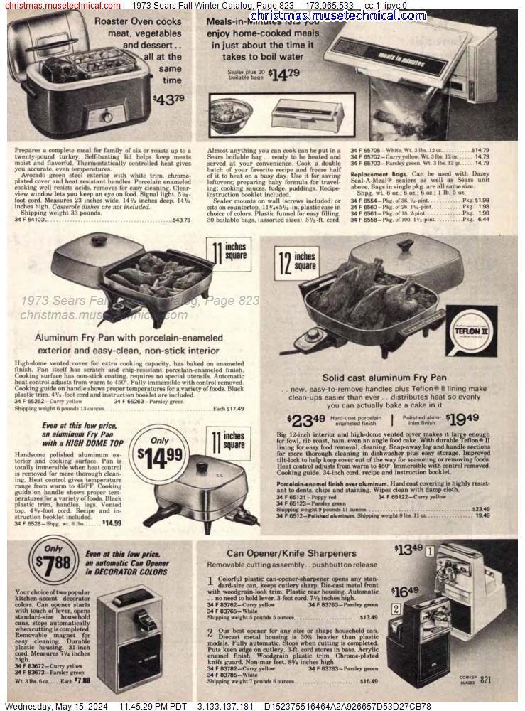 1973 Sears Fall Winter Catalog, Page 823
