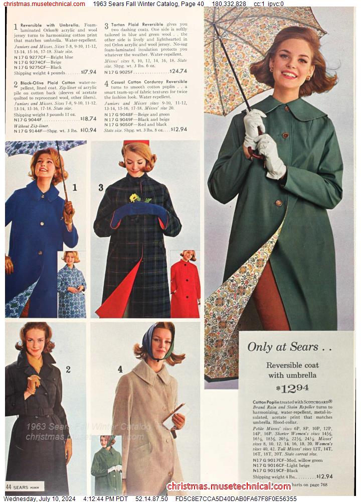 1963 Sears Fall Winter Catalog, Page 40