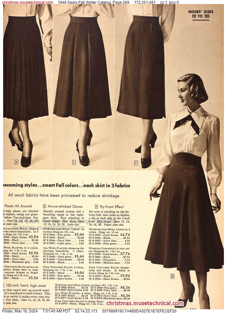 1948 Sears Fall Winter Catalog, Page 269