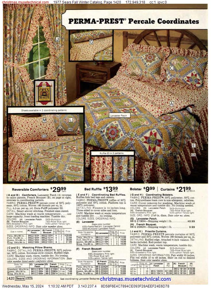 1977 Sears Fall Winter Catalog, Page 1420