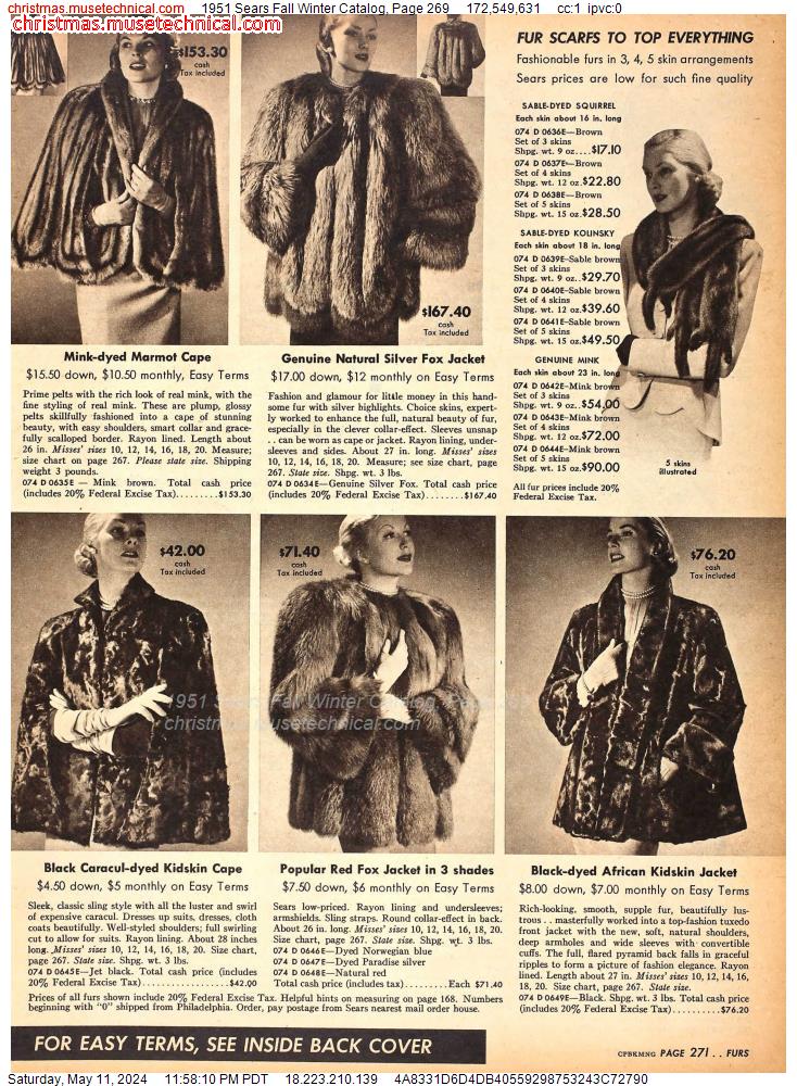 1951 Sears Fall Winter Catalog, Page 269