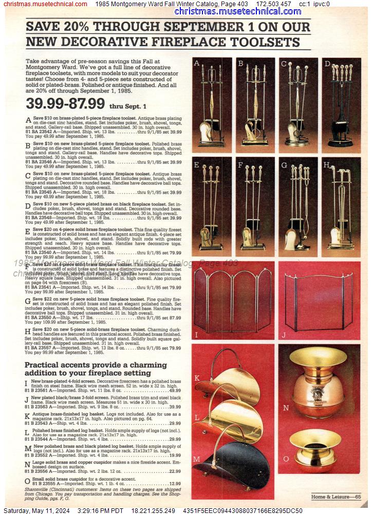 1985 Montgomery Ward Fall Winter Catalog, Page 403