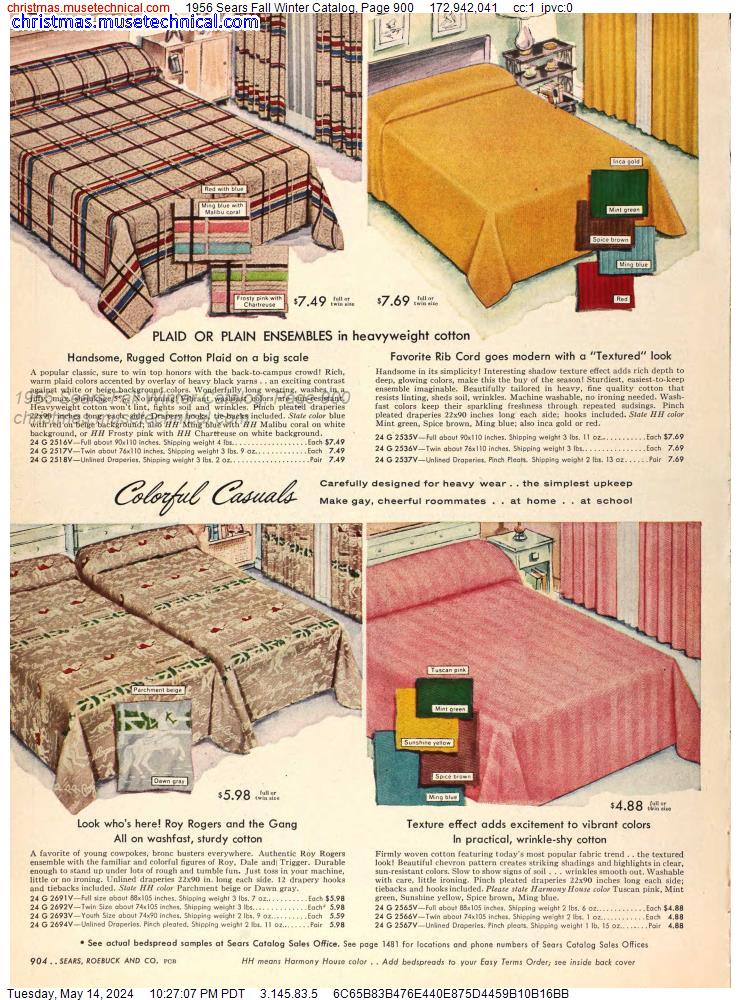 1956 Sears Fall Winter Catalog, Page 900