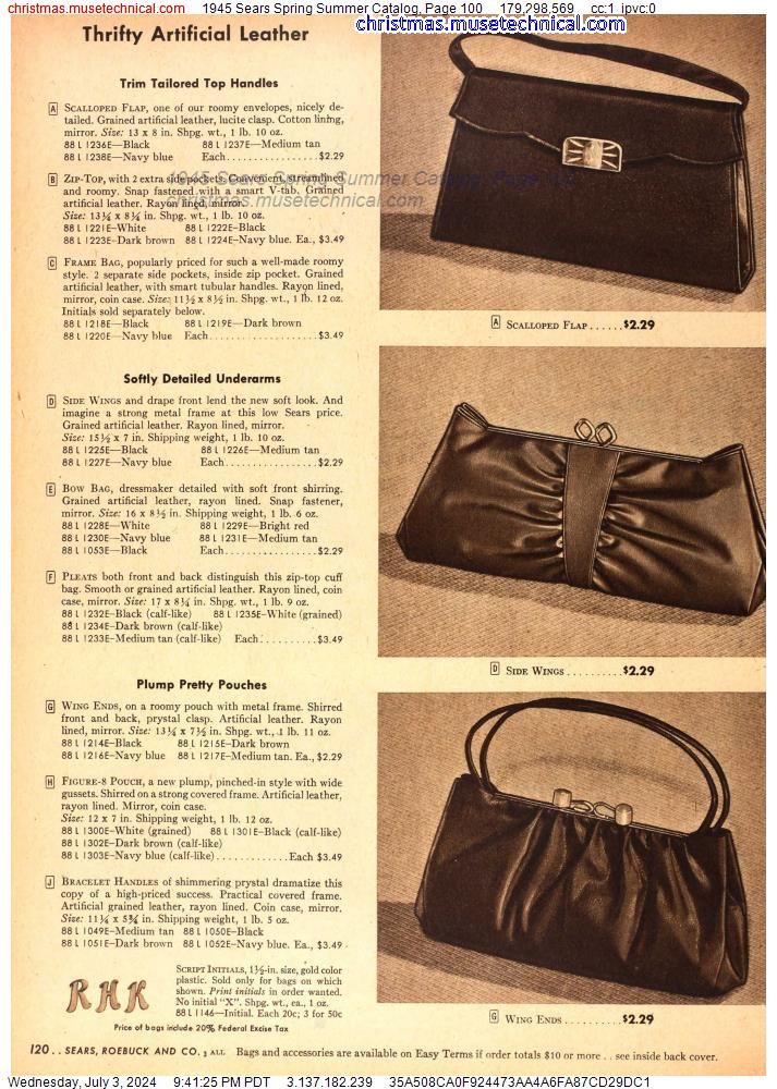1945 Sears Spring Summer Catalog, Page 100