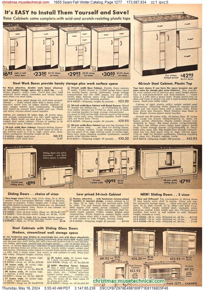 1955 Sears Fall Winter Catalog, Page 1277