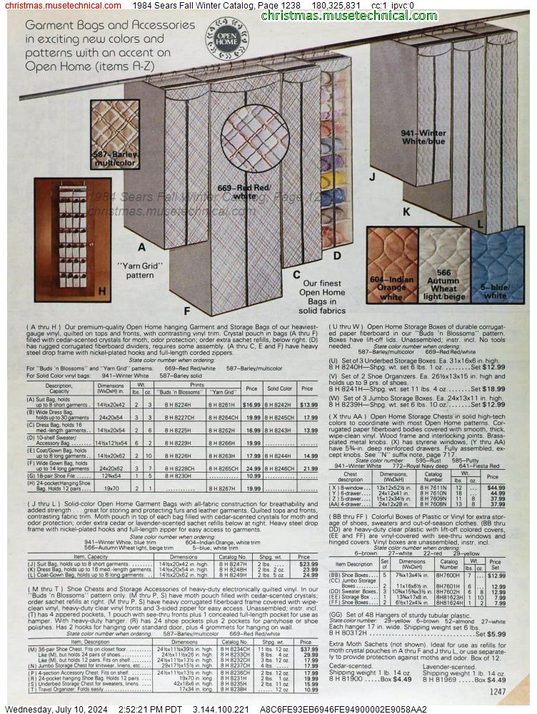1984 Sears Fall Winter Catalog, Page 1238
