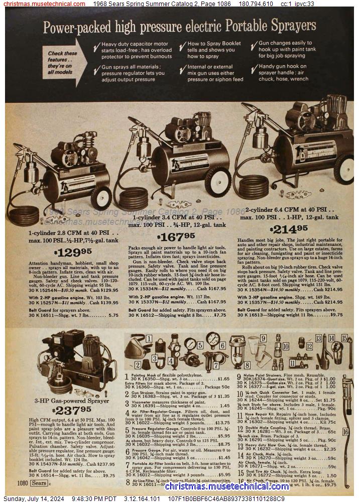 1968 Sears Spring Summer Catalog 2, Page 1086