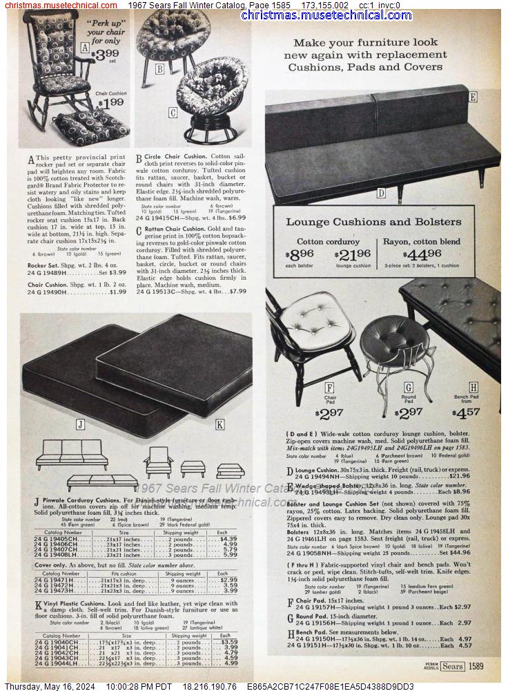 1967 Sears Fall Winter Catalog, Page 1585