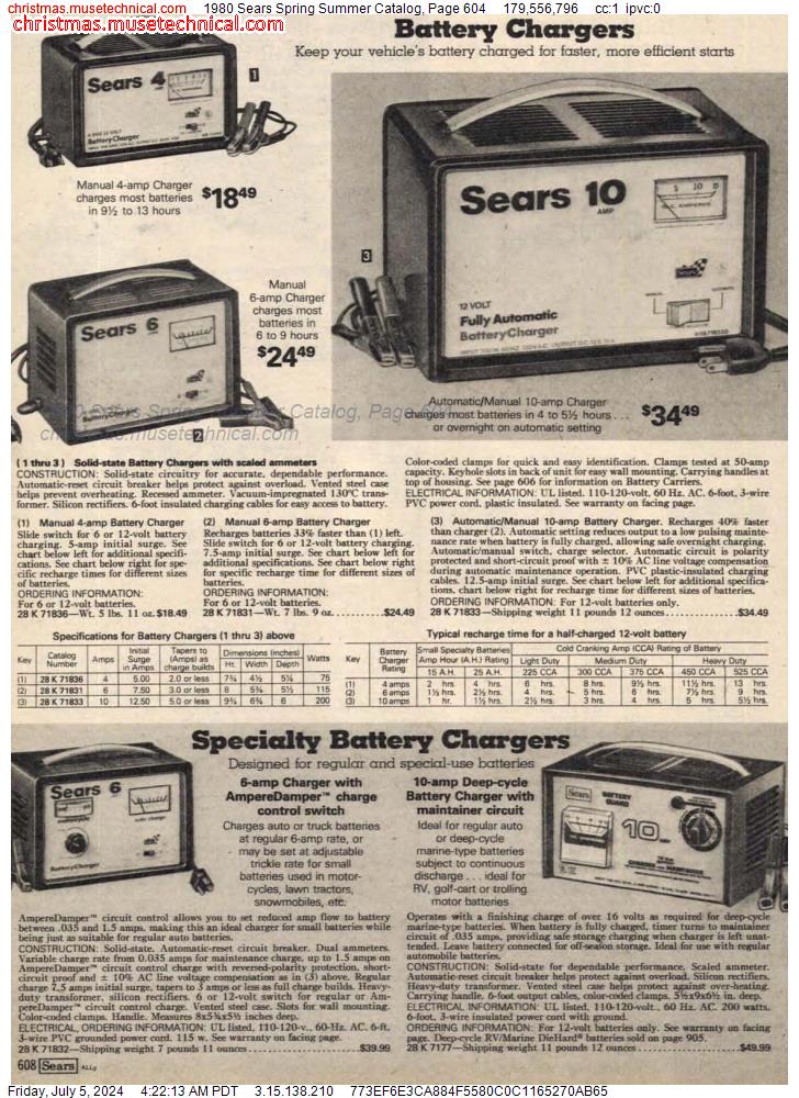 1980 Sears Spring Summer Catalog, Page 604